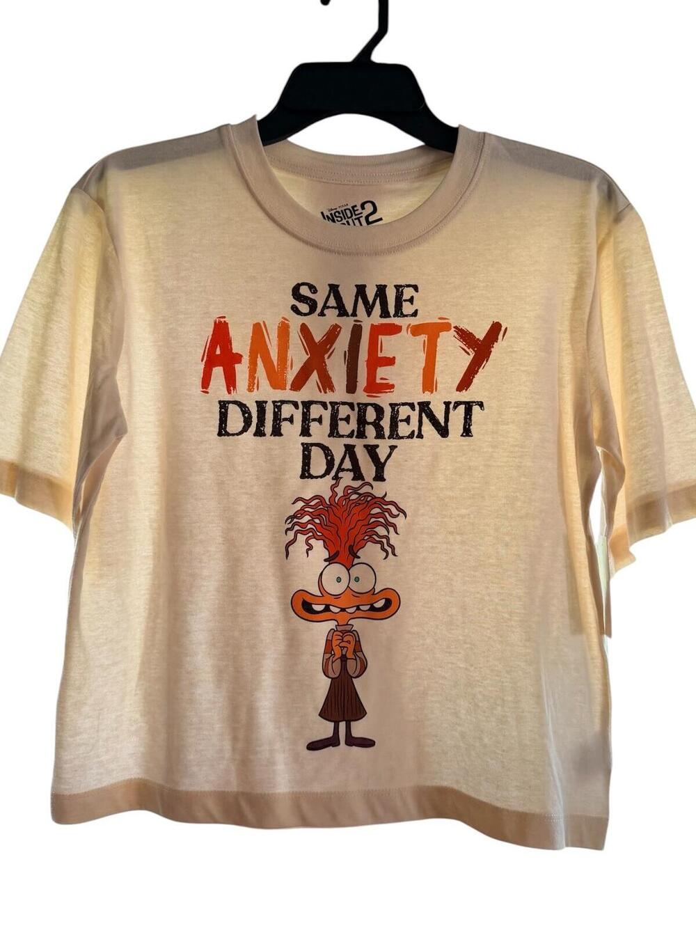 Disney Pixar “Same Anxiety Different Day” Graphic T-Shirt XS NWT